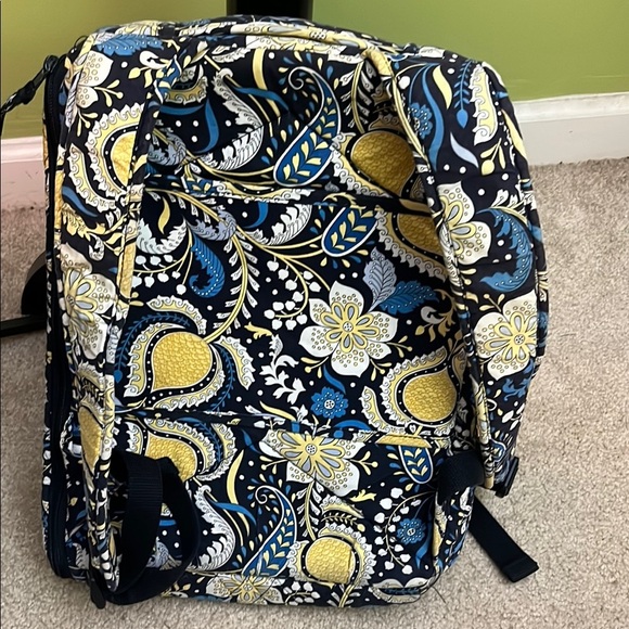 Vera Bradley Blue and Yellow Floral Backpack - Picture 3 of 4